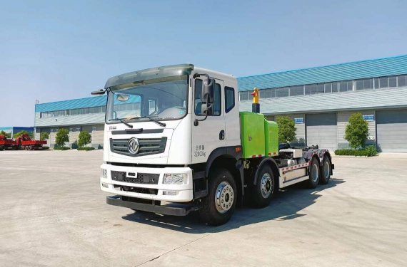 大型东风华神纯电动勾臂垃圾车